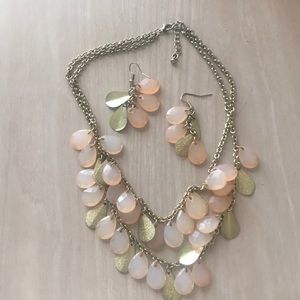 Beaded necklace and matching earrings